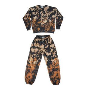 max roux tie dye sweatshirt and sweatpant set OS